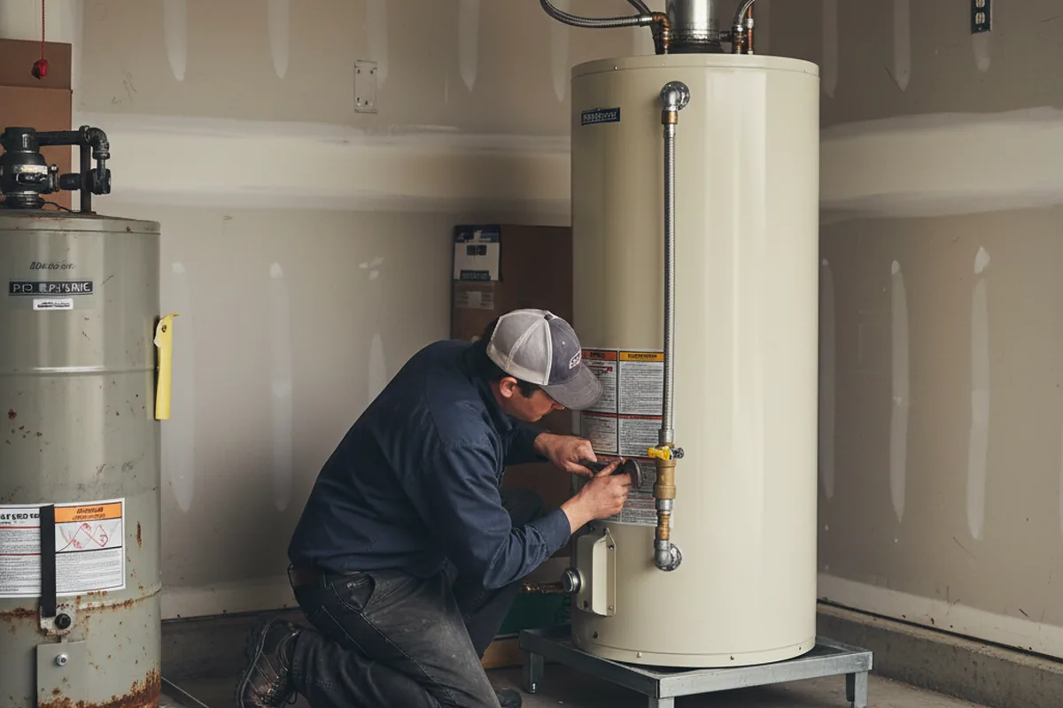 Water heater and shutoff valve replacement in Elm Mott